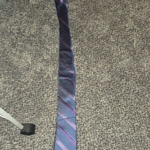 Nwt Pronto Uomo Blue and Purple Striped Tie
